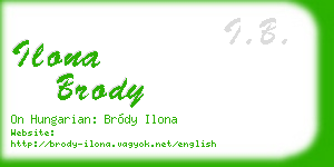 ilona brody business card